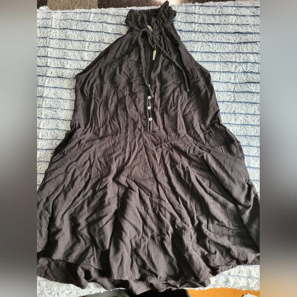 Nwt‎ Elan High Neck Black Trapeze Cover Up Dress Size Large